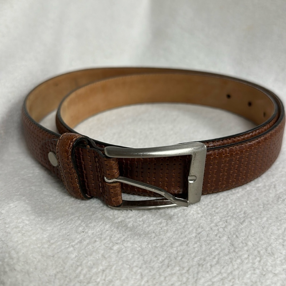 Vera Pelle Belt Women's Made in Italy, Carmel Brown Leather LIKE NEW (95/110)